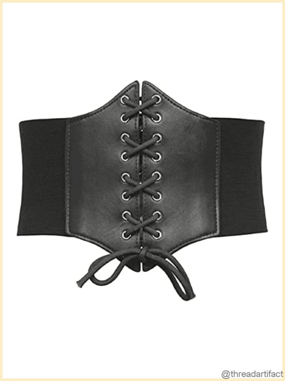 Womens Lace-Up Cinch Belt Elastic Waist Corset Faux Leather Steampunk